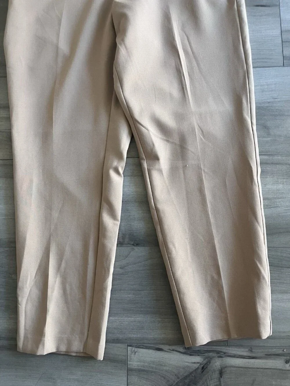 ZARA Tan Gold Button Ankle Pants Large NWT High Rise Straight Leg Quiet Luxury - Picture 4 of 12